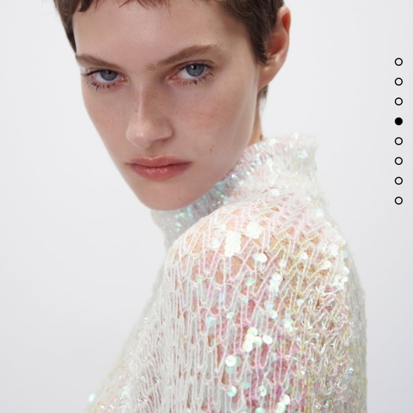 ZARA SEQUIN SWEATER High collar Bloggers favorite - Picture 7 of 16